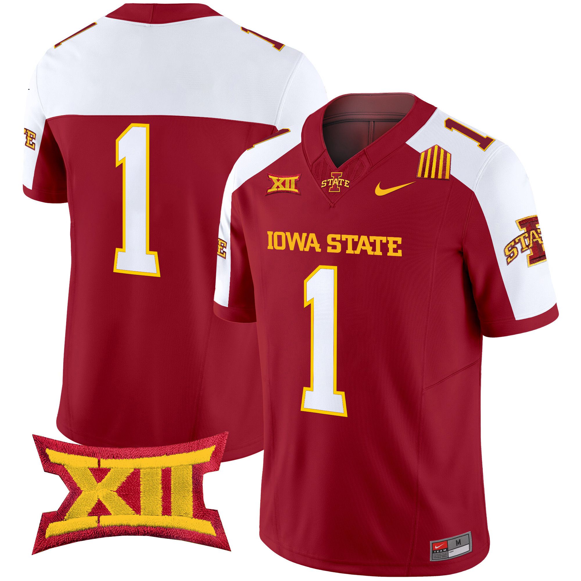 Men Iowa State Cyclones #1 No Name Red Nike 2024 Vapor Limited NCAA Jersey